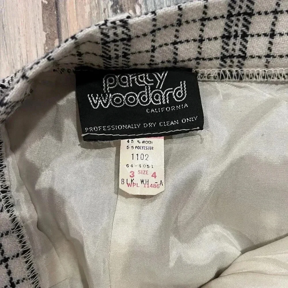 Patty Woodard Womens Vintage Wool Blend High Waist Plaid Pants Sz W 22 Old Money